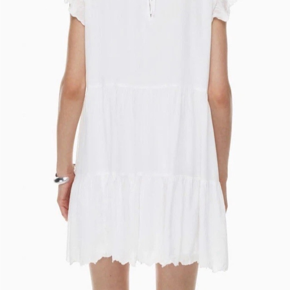 Aritizia Wilfred Sidione Cream Tiered Soft Romantic Mini Dress, Ruffles, Sz S - Picture 3 of 16